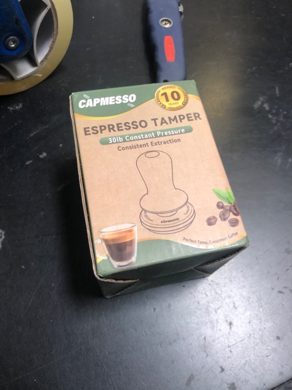 Photo 1 of CAPMESSO Espresso Tamper 58.35mm: Coffee Tamper for Breville Espresso Machine With Calibrated 3 Spring Loaded - 30lbs Espresso Accessories Tamper with Sound Feedback, Stand & Ripple Base (58.35mm)