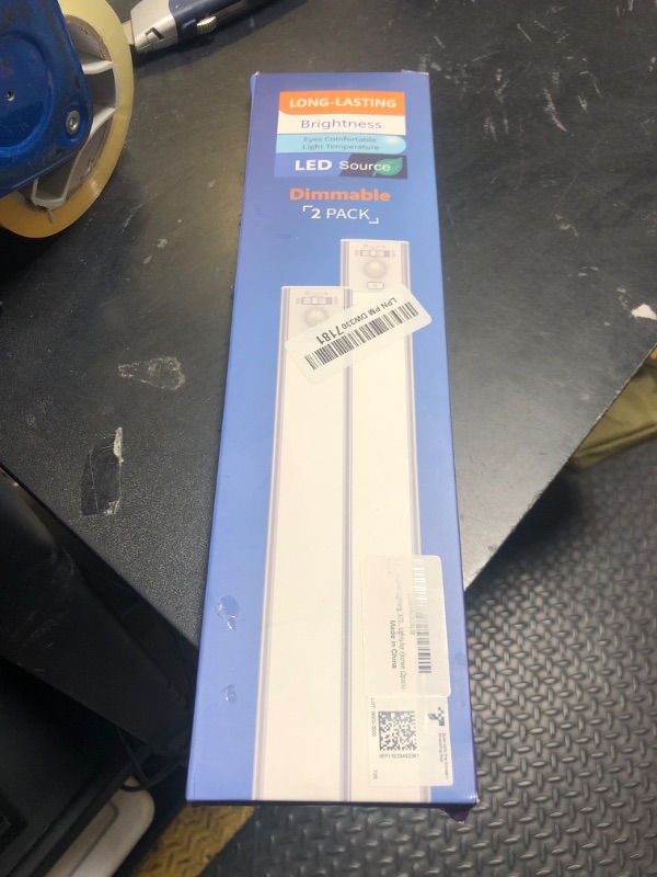 Photo 1 of Under Cabinet Lighting, 3200mAh Rechargeable Motion Sensor Light Indoor, LED Battery Operated Cabinet Lights, Dimmable Closet Light, Wireless Under Counter Lights for Kitchen (2pack)