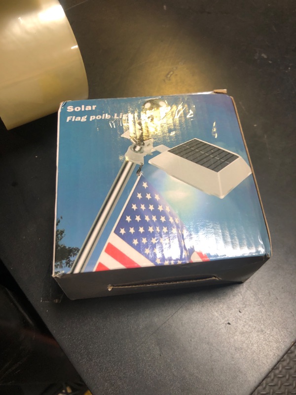 Photo 1 of Solar Flag Pole Light, Bright White 6000k Flagpole Light Upgrade Solar Powered for 5ft 6ft Flag Pole,Waterproof Outdoor Dusk to Dawn Led Solar Lights,Outside House Garden Yard American Flags Decor