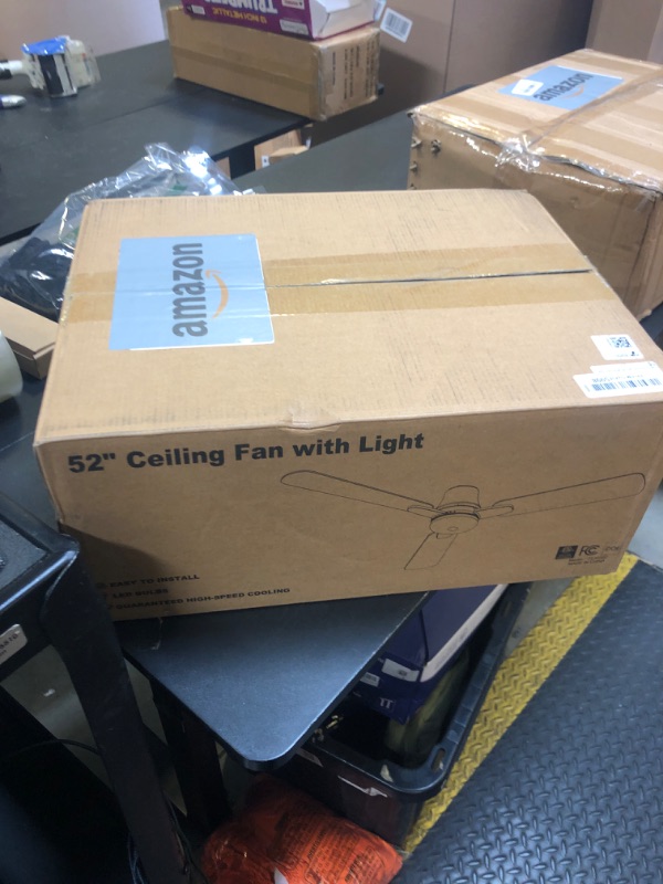 Photo 1 of OSTIVE Ceiling Fans with Lights and Remote: 52 Inch Modern Black Ceiling Fan, Low Profile Flush Mount, Quiet Reversible DC Motor & 3CCT Dimmable LED for Bedroom Living Room Kitchen Indoor Outdoor