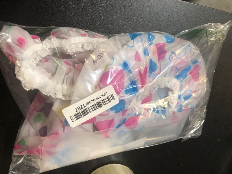 Photo 1 of 6 Pcs Shower Caps, Waterproof Bath Caps Plastic Reusable Shower Caps Elastic Band Bath Hair Caps for Women Kids