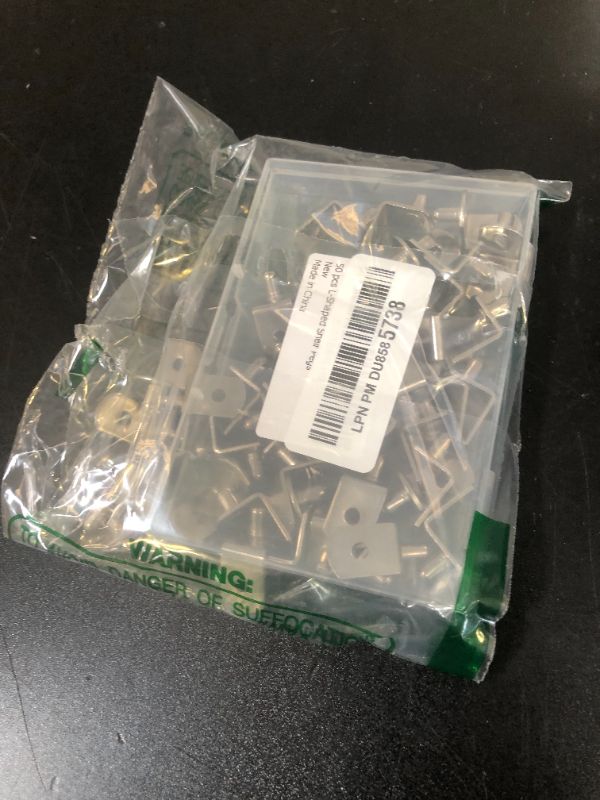 Photo 1 of Shelf Support Pegs, 50 Pcs Shelf Pegs with Hole, 5mm (1/5 inch) Cabinet Shelf Bracket Pegs, L-Shaped Nickel Plated Shelf Pins Holders for Bookcase Kitchen Closet Shelf Shelves Furniture Cabinet