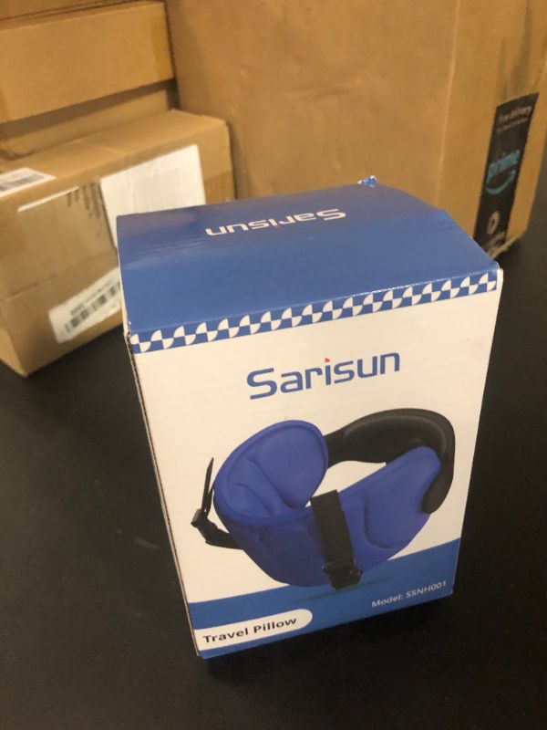 Photo 1 of SARISUN Travel Pillows for Airplanes, Neck Pillow with Eye Mask for Sleeping Long Flights, Travel Pillow for Car Road Trip, Car Headrest, FSA HSA Eligible Approved Travel Accessories, Black