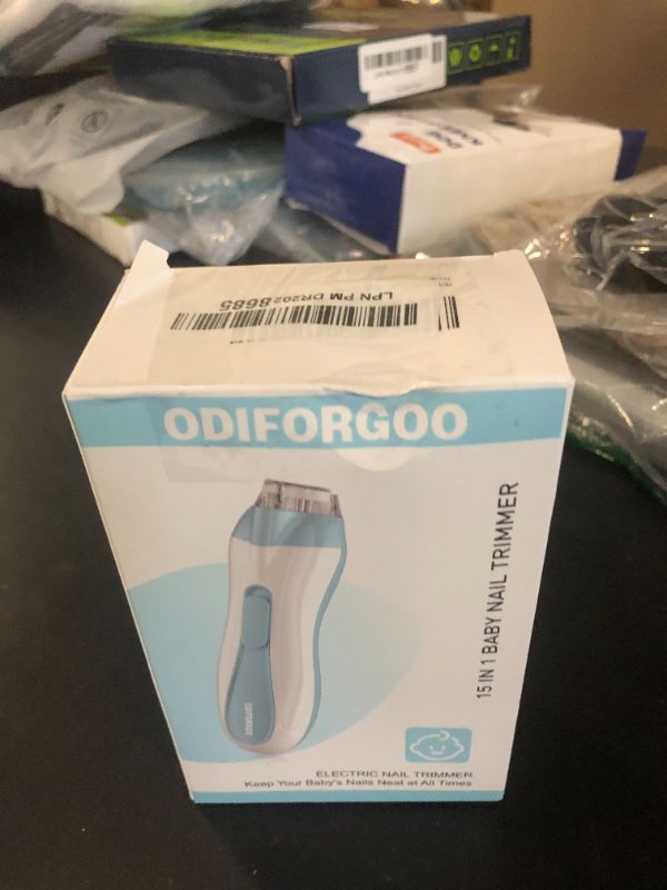 Photo 1 of ODIFORGOO Baby Nail Trimmer Electric Baby Nail File,USB Charging 15 in 1 Nail Clippers kit with Dust Cover LED Light,Trim Buffer Kit for Newborn Infant Toddler or Adults Toes Fingernails Care?Blue?