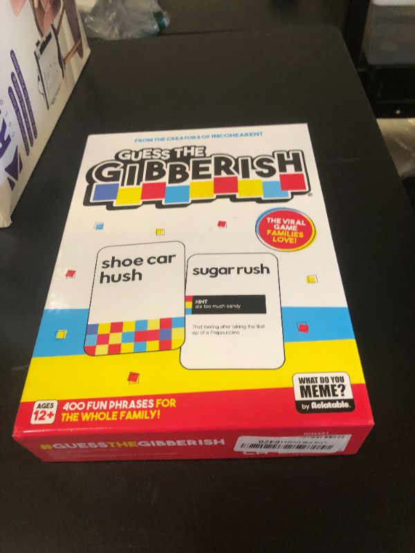 Photo 1 of Guess The Gibberish Card Game for Families by Relatable, From The Creators of Incohereant, Fun Kids Games for Kids 12+, Game Night With Friends, Includes 400 Cards, Instructions, and 1 Sand Timer