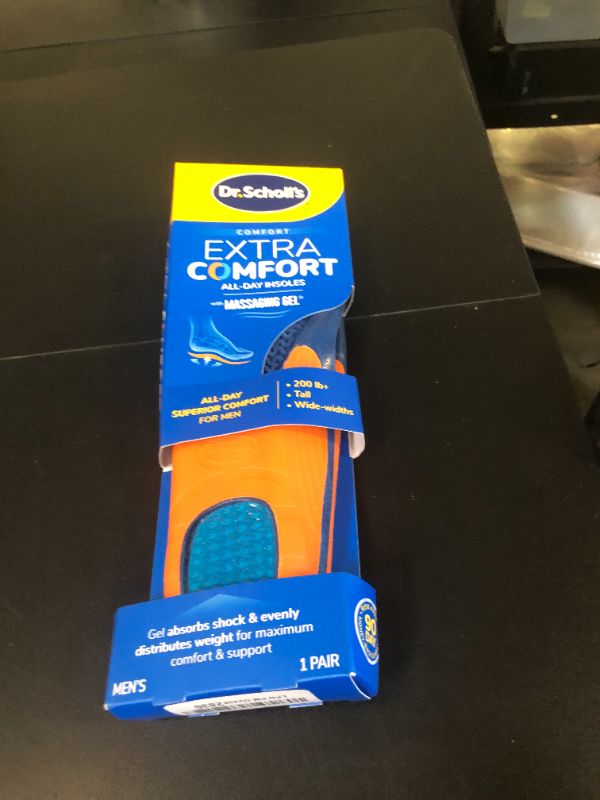 Photo 1 of Dr. Scholl’s Extra Comfort Support Insoles Men, Size 8-14, 1 Pair: All-Day Comfort Shoe Inserts with Massaging Gel for Big & Tall Men, 200lbs+, Wide Feet - Arch Support Inserts for Men, Trim to Fit