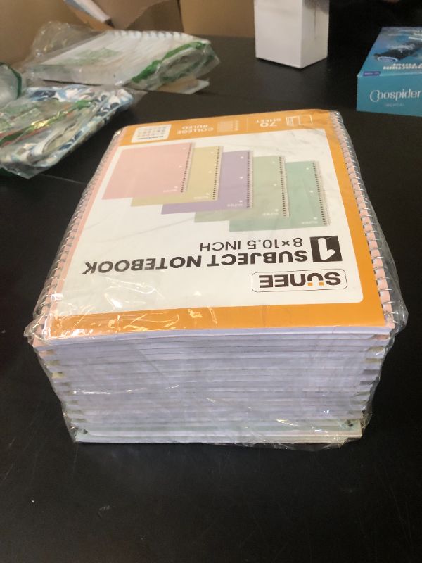 Photo 1 of SUNEE Spiral Notebooks, 1-Subject, 20 Pack, College Ruled Paper, 8" x 10-1/2", 70 Sheets per Notebook,3-Hole Punched Paper, Pink,Purple, Blue, Green, Yellow Spiral Lined Notebooks for School,Work