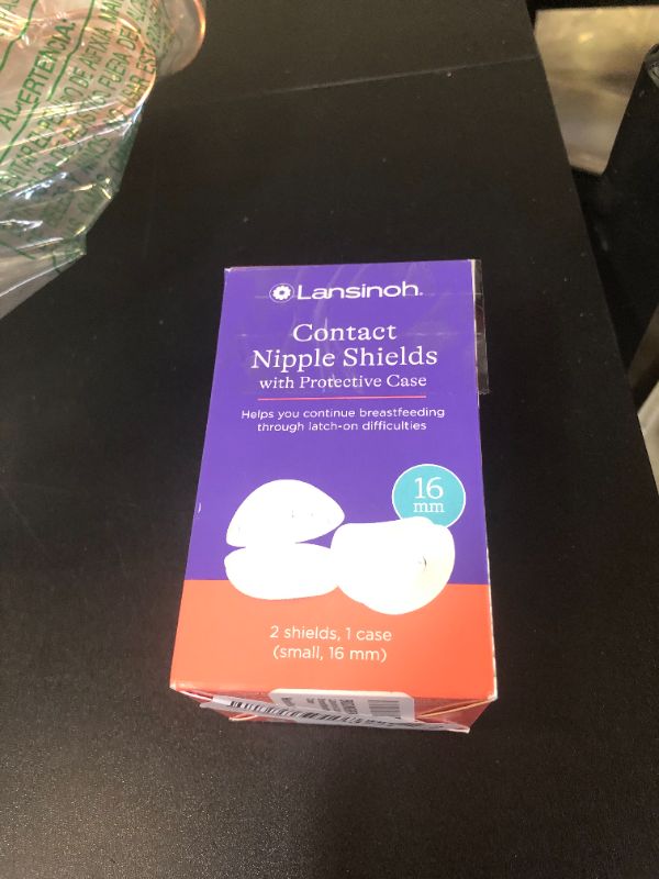 Photo 1 of Lansinoh Contact Nipple Shields for Nursing Mothers, Ultra-Thin Soft & Flexible Medical-Grade Silicone Shields Designed for Sensitive Nipples and Latch-On Support, with Protective Case, 16mm, 2 Count
