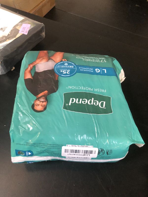 Photo 1 of Depend Fresh Protection Adult Incontinence Underwear for Men, Disposable, Maximum, Large, Grey, 17 Count, Packaging May Vary