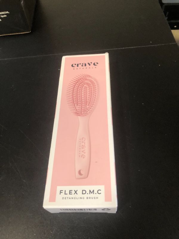 Photo 1 of Crave Naturals FLEX DMC Detangling Brush for Natural Textured Hair - Flexible Hair Brush Detangler for Curly, Frizzy, Thick Hair - ROUND (Plastic)