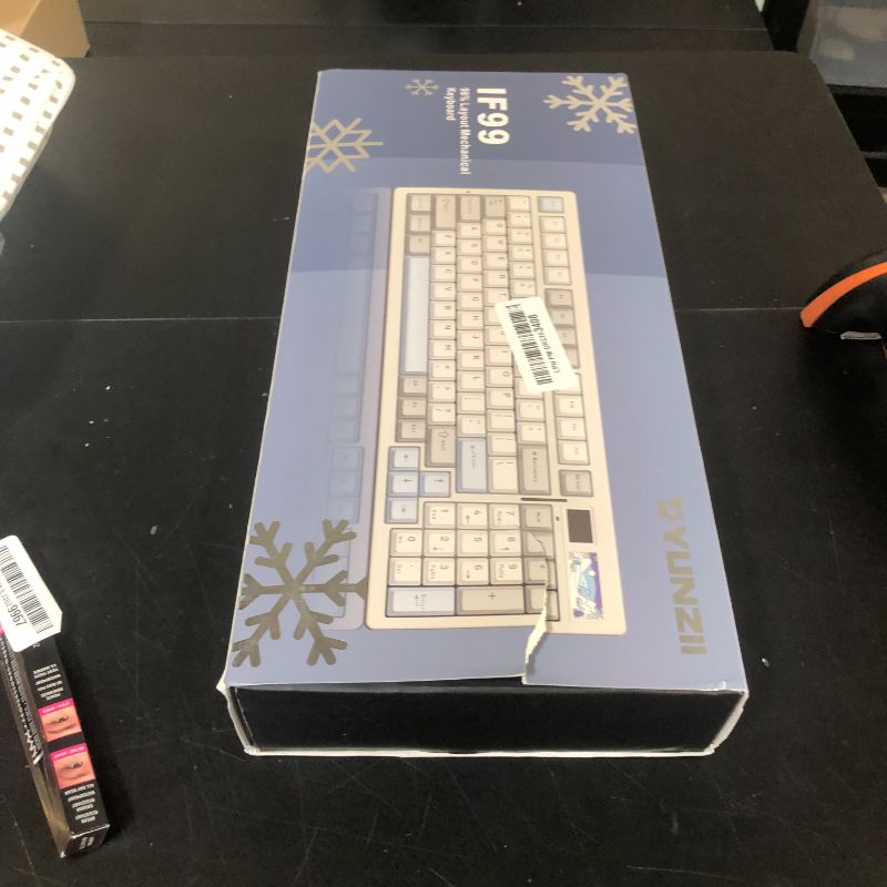 Photo 1 of YUNZII IF99 Wireless Mechanical Gaming Keyboard with Smart LCD Display, QMK/VIA Programmable BT/2.4G/USB-C Gasket Mounted Hot Swap RGB 96% Layout for Mac/Win (White, Cocoa Cream V2 Switch)
