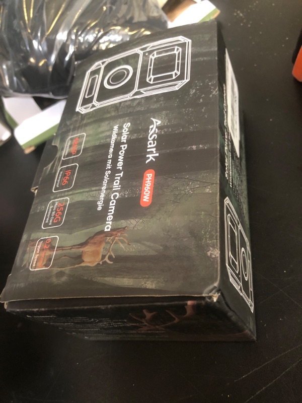 Photo 1 of Assark Solar Trail Camera 48MP 30FPS, WiFi Bluetooth Game Camera with Motion Activated 0.2s Trigger, Night Vision Motion Activated IP66 Waterproof for Wildlife Scouting with 32GB Micro SD Card