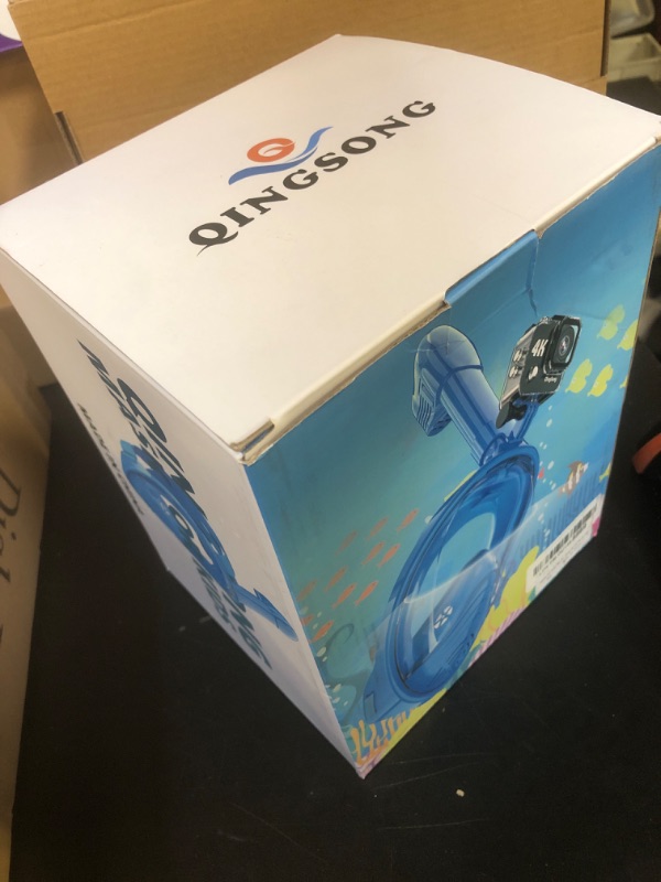 Photo 1 of QingSong Kids Snorkel Mask Full Face, Snorkeling Set with Camera Mount, 180 Degree Panoramic View Snorkeling Gear Anti-Fog Anti-Leak