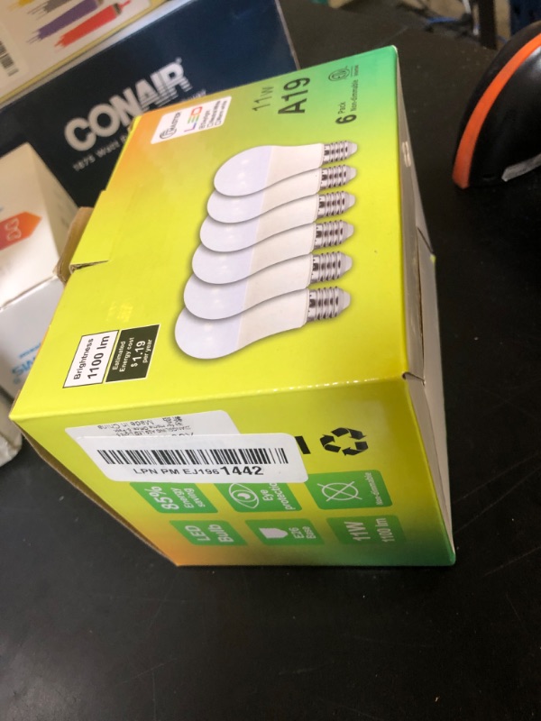 Photo 1 of JIANGSILING A19 LED Light Bulb, 75W Equivalent LED Bulb, 11W 5000K Daylight, 1100 Lumens, Non-Dimmable Light Bulbs, CRI 85+, No Flicker E26 Base Bulbs for Home Office, 6-Pack