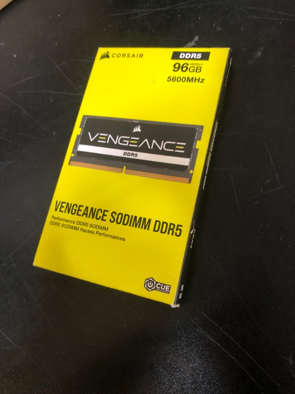 Photo 1 of CORSAIR Vengeance SODIMM DDR5 RAM 96GB (2x48GB) 5600MHz CL48-48-48-90 1.10V Intel XMP 3.0 Computer Memory – Black (CMSX96GX5M2A5600C48)