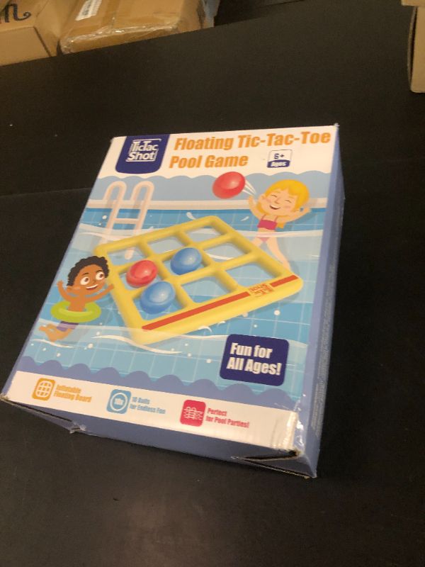 Photo 1 of TicTac Shot Pool Toys Games Set- Tic-Tac-Toe Inflatable Pool Toy with 10 Balls - for Adults Teens Kids 2-10 Players