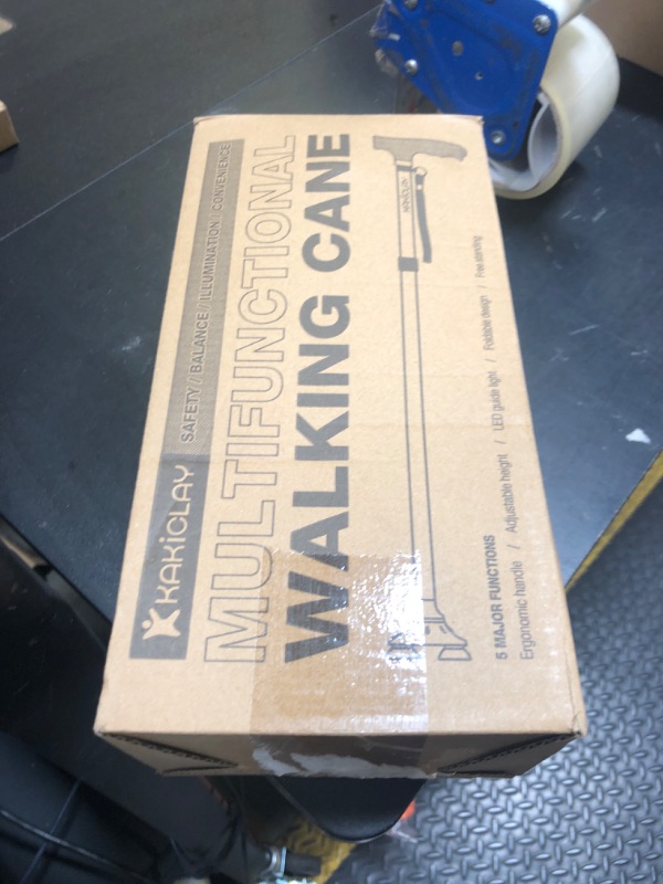 Photo 1 of KAKICLAY Folding Walking Cane with LED Light for Women & Men - Foldable, Adjustable, Collapsible Lightweight Aluminum Walking Stick for Seniors & Adults
