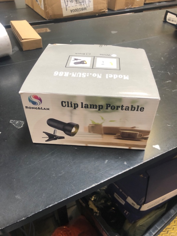 Photo 1 of Sun-Rising Rong&LAN Clip lamp,360° Rotation Clip on Lamp Portable Book Reading Light,Clamp on Desk/Table/Bunk Bed/Cupboard Home Lighting, (Desk lamp,Two Colors for Your Choice) White1