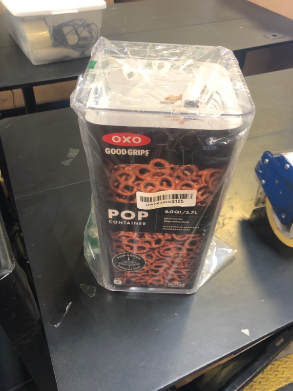 Photo 1 of OXO Good Grips POP Container - Airtight Food Storage - Big Square Tall 6.0 Qt Ideal for bulk snacks and cereal