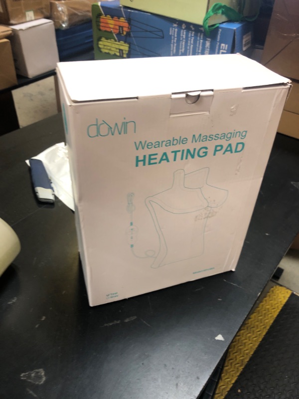 Photo 1 of Heating Pads for Back Pain Relief,Wearable Electric Heating Pad with Massager, 24"x35" Extra Large Heated Pad for Neck and Shoulders Cramps,Auto-Shut Off,Machine Washable (Teal)