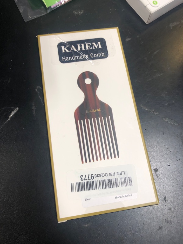 Photo 1 of KAHEM Wide Tooth Pick Comb for Long, Thick, Curly Hair - 6.89 Inch Detangling and Lifting Comb for Women and Men's Hair Styling