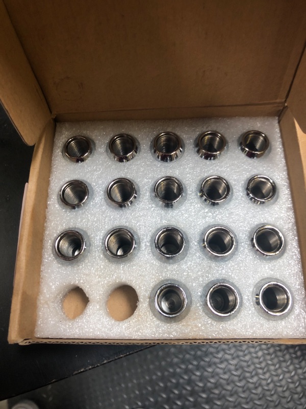 Photo 1 of GAsupply 1/2x20 Lug Nuts 18pcs, Chrome 1/2''-20 Closed End Bulge Acorn Lug Nuts, 1.38" Tall 3/4" Hex, 60 Degree Conical/Cone Seat