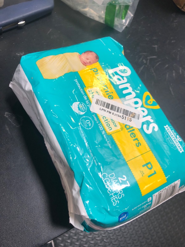Photo 1 of Pampers Baby Diapers - Swaddlers - Size P1, 27 Count, Ultra Absorbent Disposable Preemie Diaper