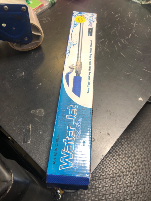 Photo 1 of Hwylizg High Pressure Power Washer Wand, Hydro Jet Water Wand Pressure Sprayer,Flexible Garden Watering Wand with 3 Hose Nozzle Universal Hose End for Car Pet Window Patio Gutter Cleaning Tool Blue