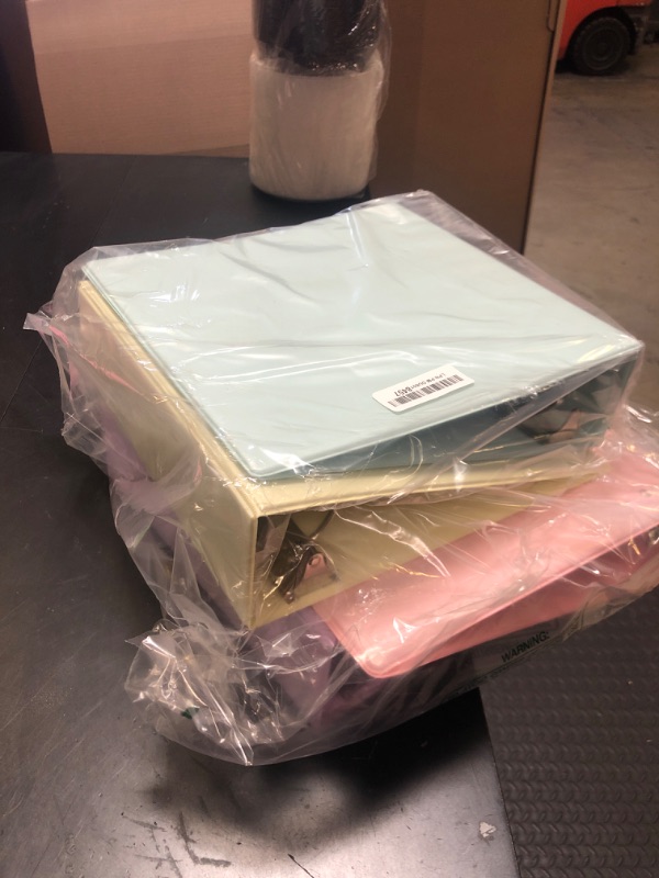 Photo 1 of SUNEE 3 Ring Binder 3 Inch 4 Pack, 3" Clear View Binder Three Ring PVC-Free (Fit 8.5x11 Inches) for School or Office Supplies, Assorted Pastel