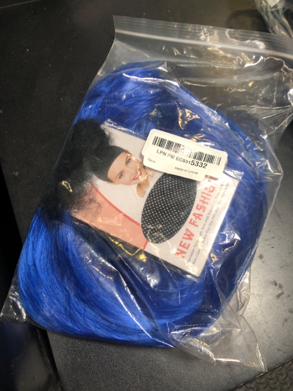 Photo 1 of NSODREEM Blue Wig and Party Sunglasses, Color Bob Wig, Cosplay Wigs and Party Wigs, Rainbow Wig with Neon Glasses Blue Wig for Women - Bachelorette Party Wigs Decorations Favors (Blue)