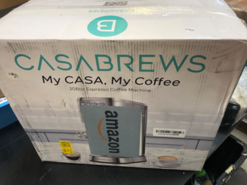 Photo 1 of CASABREWS CM5418 Espresso Machine 20 Bar, Compact Espresso Maker with Steam Milk Frother, Stainless Steel Coffee Machine with 34oz Removable Water Tank for Cappuccino, Latte, Silver