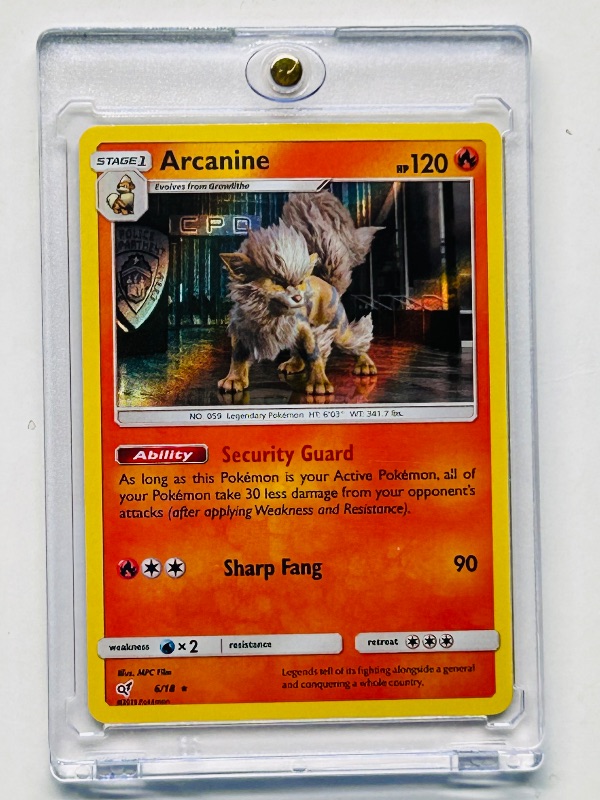 Photo 1 of 195036…Pokémon hologram Arcanine card in hard plastic case