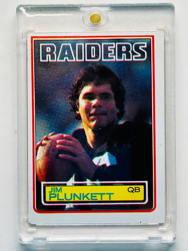 Photo 1 of 195039…Raiders Jim Plunkett card 307  in hard plastic case