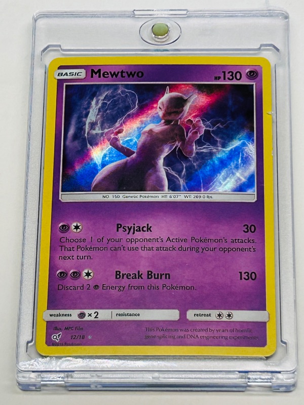 Photo 1 of 195042…Pokémon hologram Mewtwo card in hard plastic case
