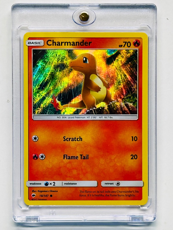 Photo 1 of 195045…Pokémon hologram charmander card in hard plastic case