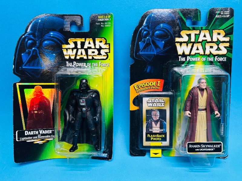 Photo 1 of 195051…2 Star Wars the power of the force figures-1bent package 