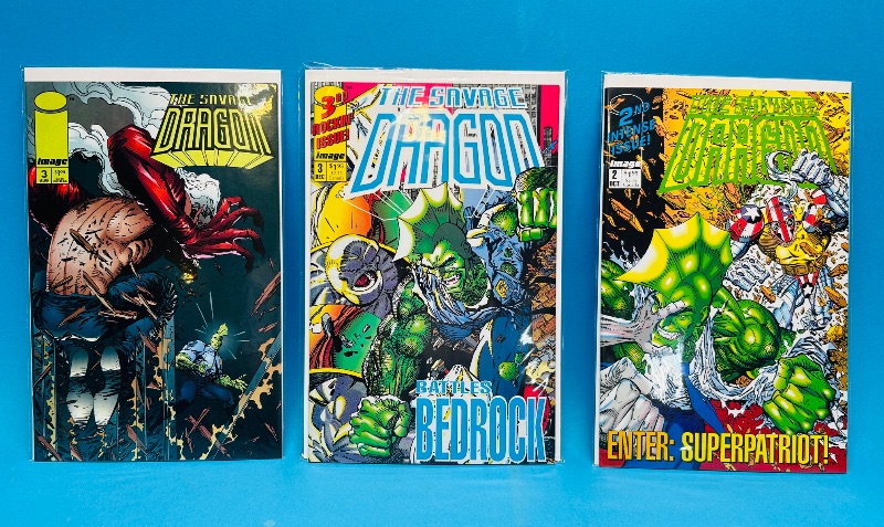 Photo 1 of 195096…3 savage dragon  comics in plastic sleeves 