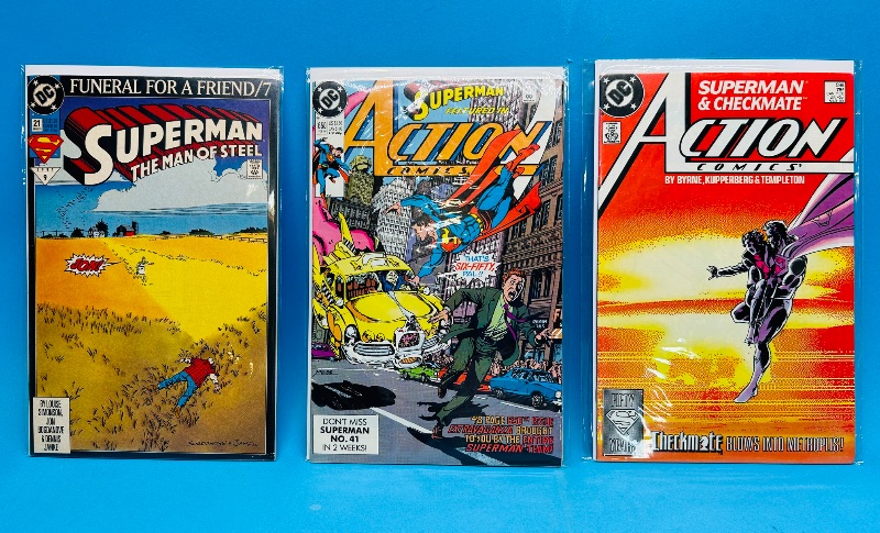 Photo 1 of 195097…3 Superman  comics in plastic sleeves 