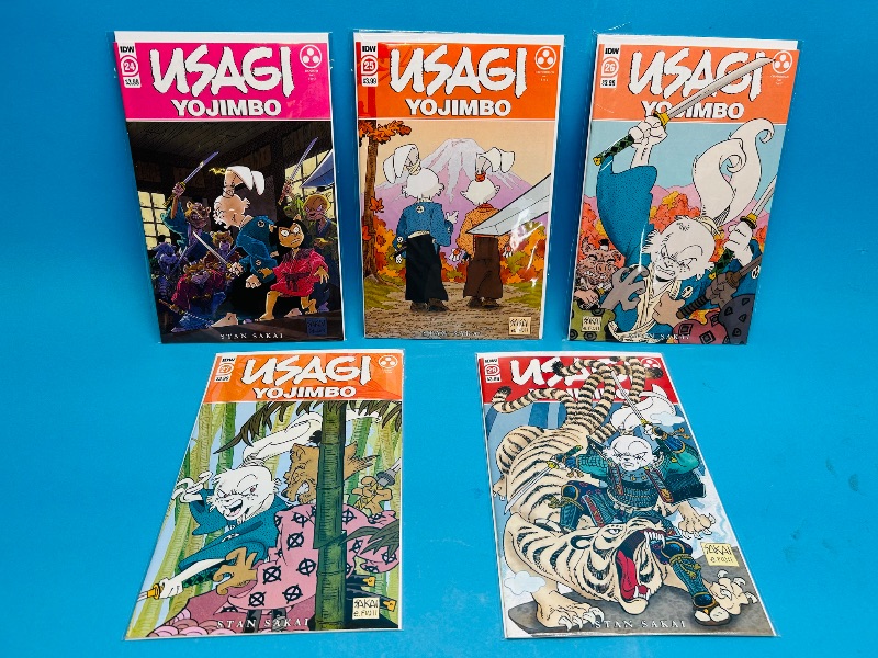 Photo 1 of 195105…Usagi Yojimbo comics 24-28 in plastic sleeves 
