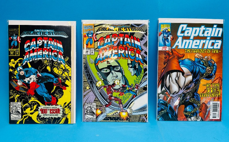 Photo 1 of 195109… 3 captain America  comics in plastic sleeves 