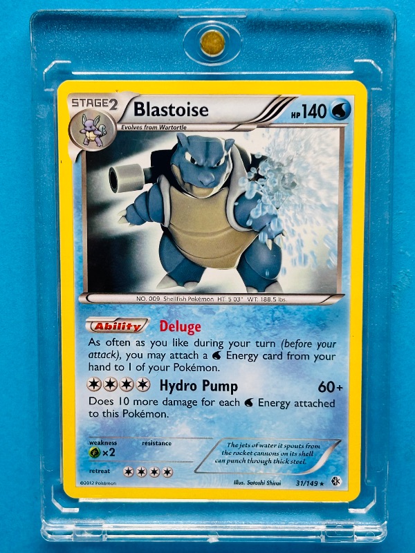 Photo 1 of 195125…Blastoise Pokémon card in hard plastic case