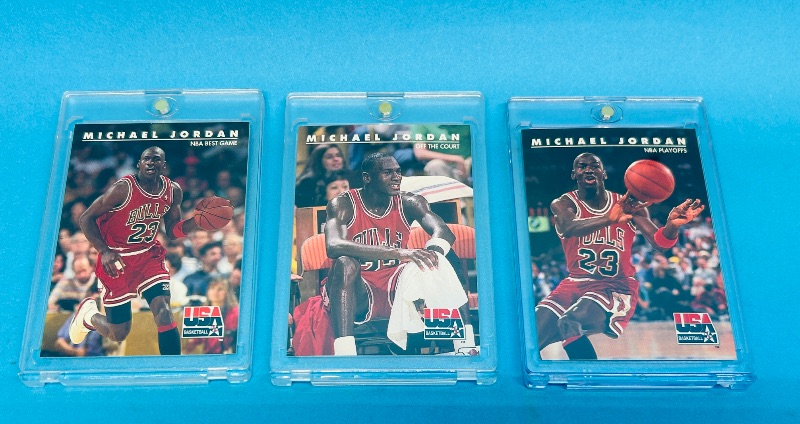 Photo 1 of 195132… Micheal Jordan cards 40, 41, 42 in hard plastic cases