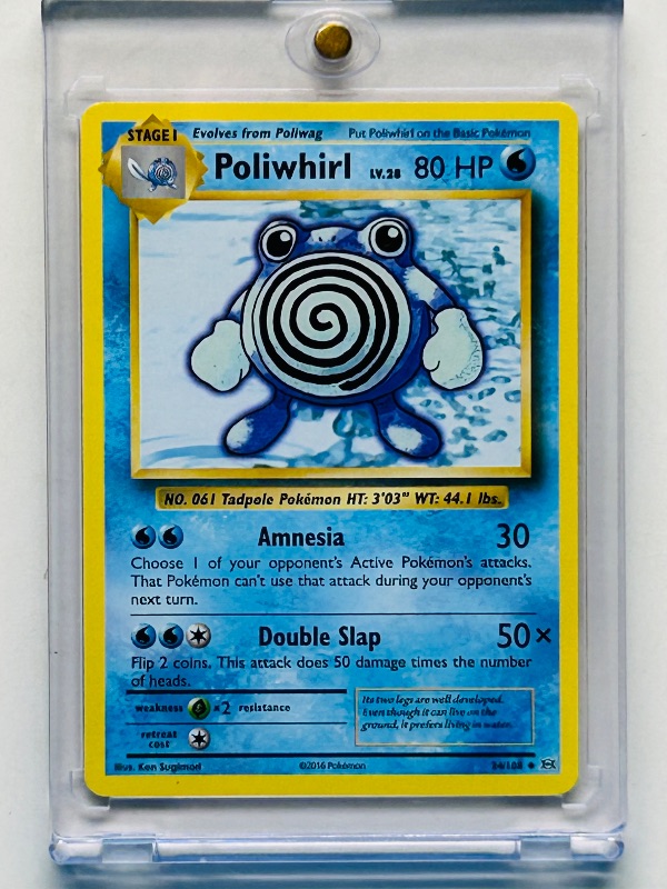 Photo 1 of 195136…Poliwhirl Pokemon card in hard plastic case