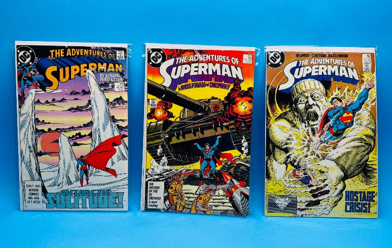 Photo 1 of 195144…3 Superman comics in plastic sleeves 