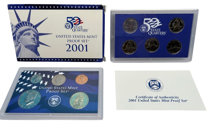 Photo 1 of 195160…2001 US mint proof set and quarters with COA