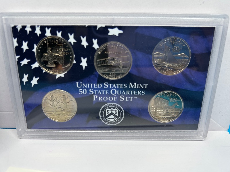 Photo 1 of 195160…2001 US mint proof set and quarters with COA