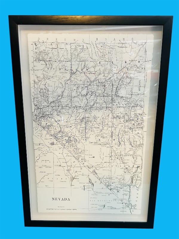Photo 1 of 195168…24 x 16” framed Nevada state map