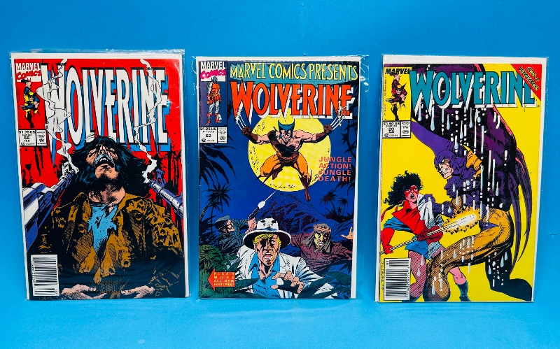 Photo 1 of 195177…3 vintage Wolverine  comics in plastic sleeves 