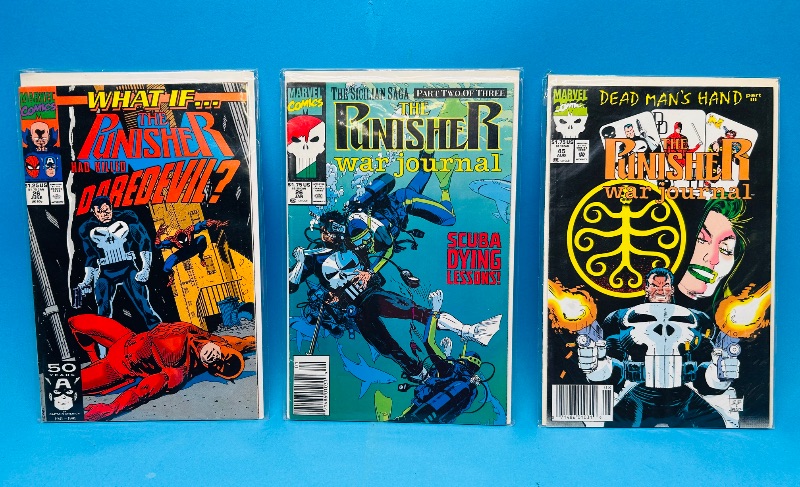 Photo 1 of 195178…3 vintage punisher  comics in plastic sleeves 