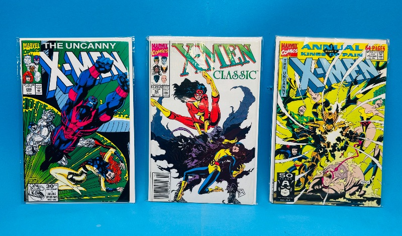 Photo 1 of 195179…3 vintage X-men  comics in plastic sleeves 